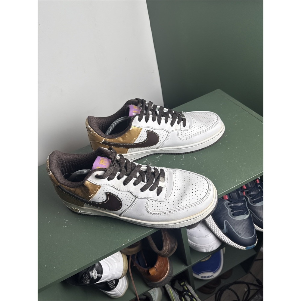 Size 12 - Nike Air Force 1 Premium 07 Mens Cooper‎ Michael Cooper Brown Gold